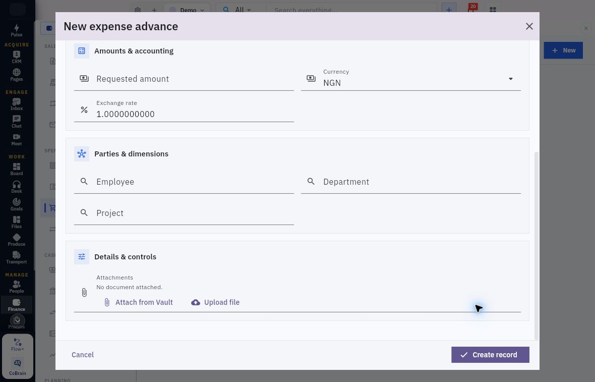 Example advance lower references and attachments