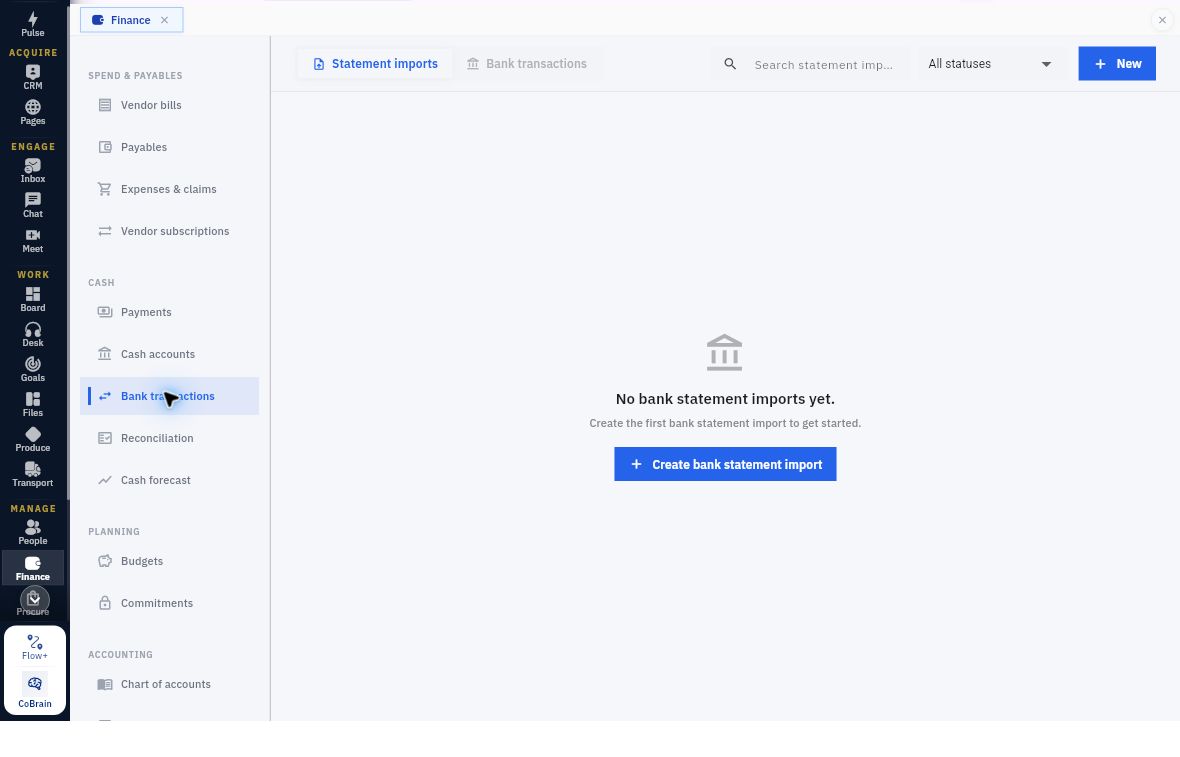 Current Statement imports tab with search status scope and settled empty state