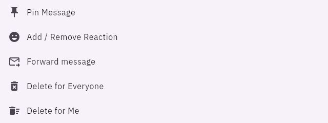 The message More menu separates organisation and forwarding actions from two differently scoped deletion choices